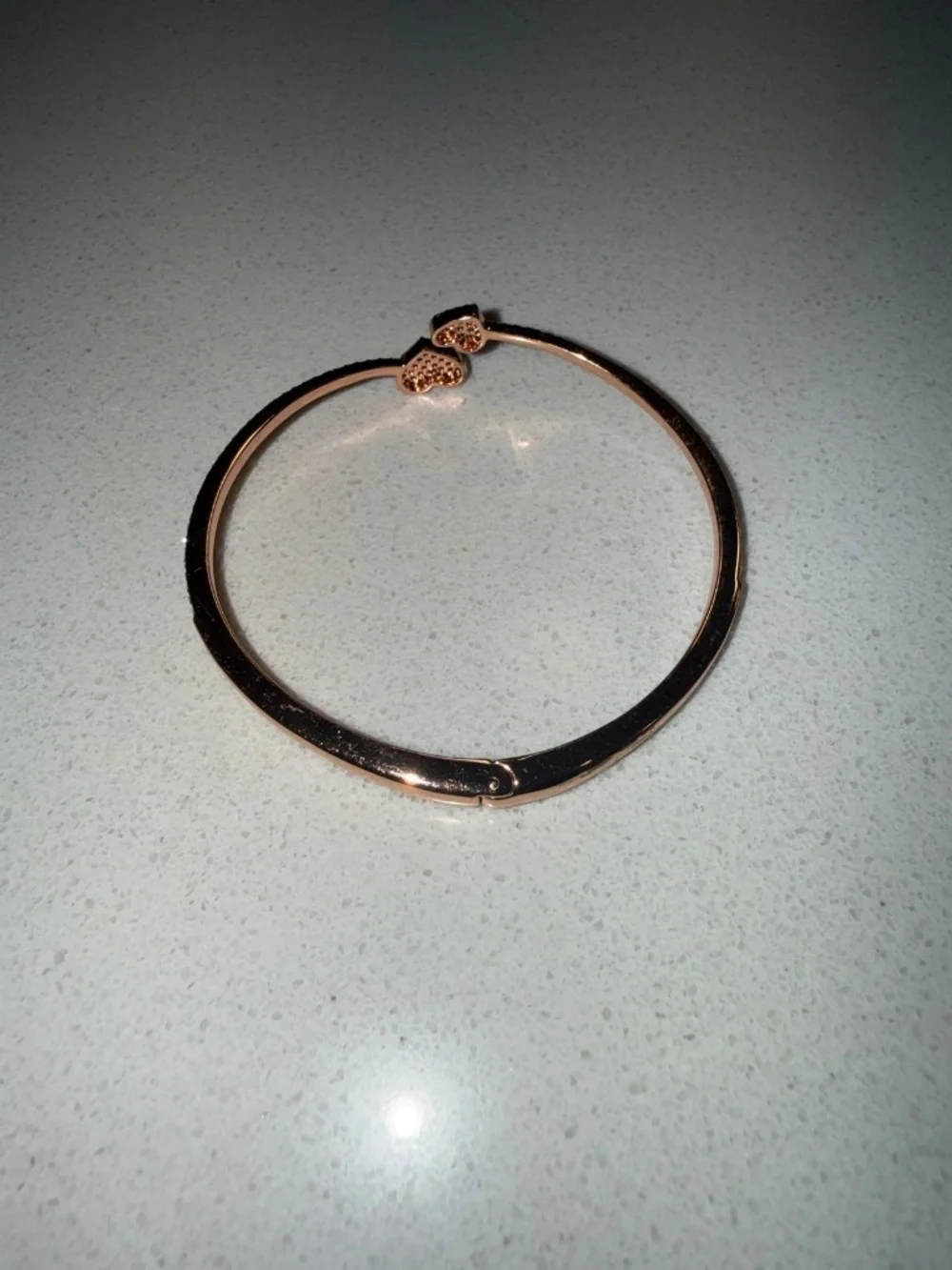 Kate Spade Yours Truly Heart pave open hinge cuff - Rose Gold - Picture 2 of 3